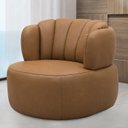 Ver imagem 1 de Poltrona Decorativa Cheval Giratória 360° em Couro Livintus Leather