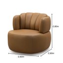 Ver imagem 3 de Poltrona Decorativa Cheval Giratória 360° em Couro Livintus Leather
