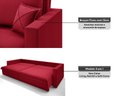 Ver imagem 4 de Sofá Tango 2,40m sem Caixa, Retrátil e Reclinável Velosuede - Netsofas - Vermelho