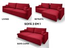 Ver imagem 5 de Sofá Tango 2,40m sem Caixa, Retrátil e Reclinável Velosuede - Netsofas - Vermelho