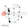 Expositor de Vidro C/ Porta - C/ Conectivo Preto - 0,30 X 0,40 X 0,30m - 2