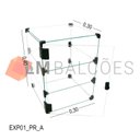 Ver imagem 2 de Expositor de Vidro C/ Porta - C/ Conectivo Preto - 0,30 X 0,40 X 0,30m