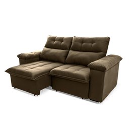 Sofá Retrátil Reclinável Verona 1,80m Suede Velut Molas Ensacadas - King House - 8