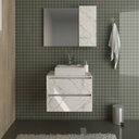 Ver imagem 1 de Conjunto Kit para banheiro 80cm com Gabinete espelheira e cuba CJ43018-113 Móvel na Caixa Mármore Br