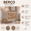 Ver imagem 5 de Berço Peroba Guti Multifuncional Infantil MDF Off White/Amêndoa