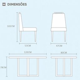 Conjunto Sala de Jantar Mesa e 4 Cadeiras Madeira Maciça Madri Linho Cinza - 5