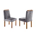 Ver imagem 3 de Conjunto Sala de Jantar Mesa e 4 Cadeiras Madeira Maciça Madri Linho Cinza