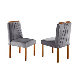 Conjunto Sala de Jantar Mesa e 4 Cadeiras Madeira Maciça Madri Linho Cinza - 3