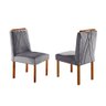 Conjunto Sala de Jantar Mesa e 4 Cadeiras Madeira Maciça Madri Linho Cinza - 3