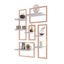 Ver imagem 1 de Conjunto 7 Prateleiras Industrial Branco/cobre - Pleno
