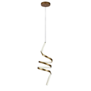 Ver imagem 1 de Lustre Pendente Espiral Dourado Led 18w 3000k Domum