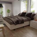 Ver imagem 2 de Base Box para Cama Casal King 192x203cm Bipartido Liz S05 Suede Bordado Bege - Mpozenato