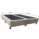 Ver imagem 4 de Base Box para Cama Casal King 192x203cm Bipartido Liz S05 Suede Bordado Bege - Mpozenato