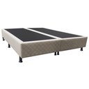 Ver imagem 1 de Base Box para Cama Casal King 192x203cm Bipartido Liz S05 Suede Bordado Bege - Mpozenato