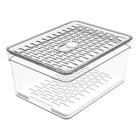 Organizador de Geladeira com Grade 2,3l Transparente Pequeno Frutas Legumes Crippa