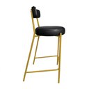Ver imagem 2 de Banqueta Cozinha Alta com Encosto Industrial Dourado Londres Pu D03 - D'rossi