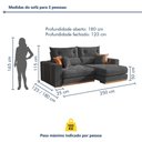 Ver imagem 4 de Sofa Retratil e Reclinavel Montreal 250cm 3 Lugares Kc Rei de Casa Veludo Cinza