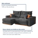 Ver imagem 6 de Sofa Retratil e Reclinavel Montreal 250cm 3 Lugares Kc Rei de Casa Veludo Cinza