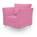 Ver imagem 4 de 01 Poltrona Lisboa Suede Rosê - Pandora Decor