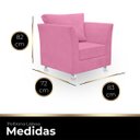 Ver imagem 3 de 01 Poltrona Lisboa Suede Rosê - Pandora Decor