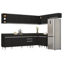 Ver imagem 1 de Armário de Cozinha Modulado de Canto 8 Peças Cp26 Balcão com Tampo Preto - Lumil Lumil Móveis
