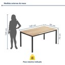 Ver imagem 3 de Mesa de Jantar Retangular Tampo Madeira Maciça 140CMX85CM Smart Marrom/Preto
