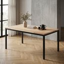 Ver imagem 1 de Mesa de Jantar Retangular Tampo Madeira Maciça 140CMX85CM Smart Marrom/Preto