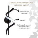 Ver imagem 3 de 3 Arandela Moderna Led Preta Espiral 10w Cabeceira Bet24
