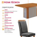 Ver imagem 7 de Mesa de Jantar Isadora 180cm Tampo MDF Canto Copo Laminado e 6 Cadeiras Lorena