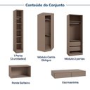 Ver imagem 6 de Guarda-Roupa Planejado de Canto Obliquo 6 Peças 7 Portas Orion CabeCasa MadeiraOriginals Marrom/Mocha