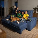 Ver imagem 2 de Sofá Retrátil e Reclinável 2,65m Stadium Molas Ensacadas Velupluma Azul Cama Inbox