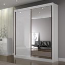 Ver imagem 4 de Guarda Roupa 2 Portas com Espelho São Paulo Gold Branco – Leifer Móveis