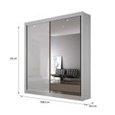 Ver imagem 4 de Guarda Roupa Solteiro com Espelho 100% MDF 2 Portas de Correr 3 Gavetas 187cm São Paulo Branco - Leifer
