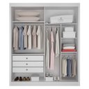 Ver imagem 2 de Guarda Roupa 2 Portas com Espelho São Paulo Gold Branco – Leifer Móveis