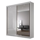 Ver imagem 1 de Guarda Roupa 2 Portas com Espelho São Paulo Gold Branco – Leifer Móveis