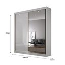 Ver imagem 3 de Guarda Roupa 2 Portas com Espelho São Paulo Gold Branco – Leifer Móveis