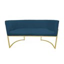Ver imagem 2 de Namoradeira Luana Base Dourada Suede  Azul Royal