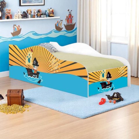 Cama Fun Pirata do Mar Solteiro com Colchão