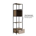 Ver imagem 4 de Estante Industrial York com 1 Porta - Carvalho/Preto