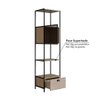 Estante Industrial York com 1 Porta - Carvalho/Preto - 4