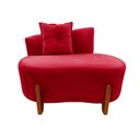 Ver imagem 3 de Namoradeira Sofá Feijão Luna 100cm Orgânica Veludo Vermelho