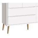 Ver imagem 3 de Guarda-Roupa Retrô 3 Portas Théo New Branco Fosco com Natural - Reller