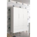 Ver imagem 2 de Guarda-Roupa Retrô 3 Portas Théo New Branco Fosco com Natural - Reller