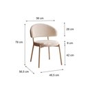 Ver imagem 3 de Conjunto 2 Cadeiras de Jantar Bliss Tecido Boucle Est.Champ