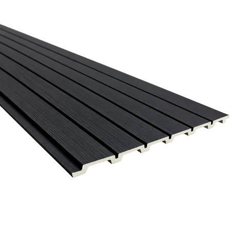 Painel Ripado Wpc Preto 96x25cm 10mm - Revestimento Decorativo Parede Sala Quarto