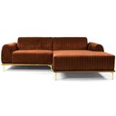 Ver imagem 5 de Sofá Molino 3 Lugares 230cm Chaise Esquerdo Pés Gold Veludo Camel - Nexta Casa