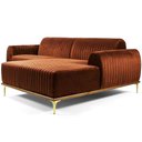 Ver imagem 1 de Sofá Molino 3 Lugares 230cm Chaise Esquerdo Pés Gold Veludo Camel - Nexta Casa