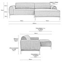 Ver imagem 4 de Sofá Molino 3 Lugares 230cm Chaise Esquerdo Pés Gold Veludo Camel - Nexta Casa