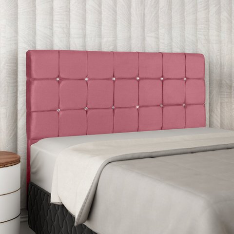 Cabeceira Lina para Quarto de Casal 140cm Rosa - Bela Móveis