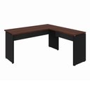 Ver imagem 2 de Mesa Escrivaninha em L 135cm x 150cm Pés Painel F5 Office Cor:Louro Preto com Preto
